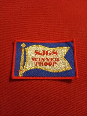 SJGS Winner Troop Scouting America metallic embroidered sew on patch applique